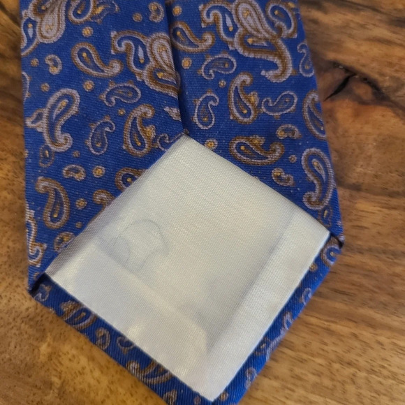 Pierre Balmain Blue Paisley 100% Silk Tie - Picture 4 of 4